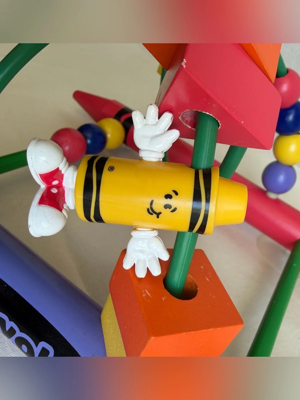 Vintage 2003 Crayola Crayon Bead Maze toddler Toy
